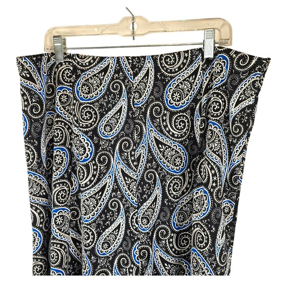 Paisley Print Skirt Flared Midi Womens Plus Size 3X By Ashley Blue  JH1767 - Picture 2 of 6